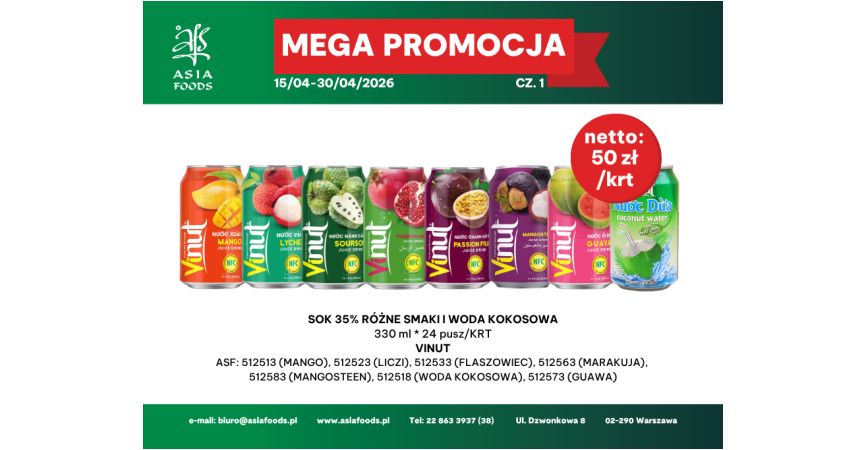 MEGA PROMOCJA: SOK VINUT 35% i WODA KOKOSOWA cz. 1