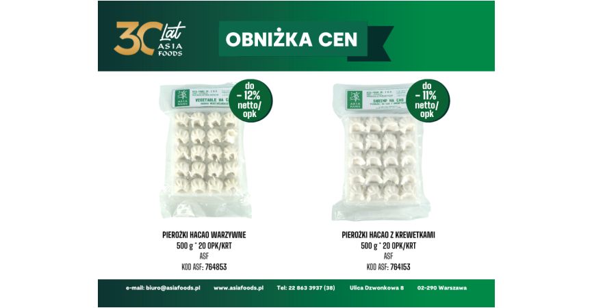 OBNIZKA CEN: PIEROŻKI HA CAO ASIA-FOODS