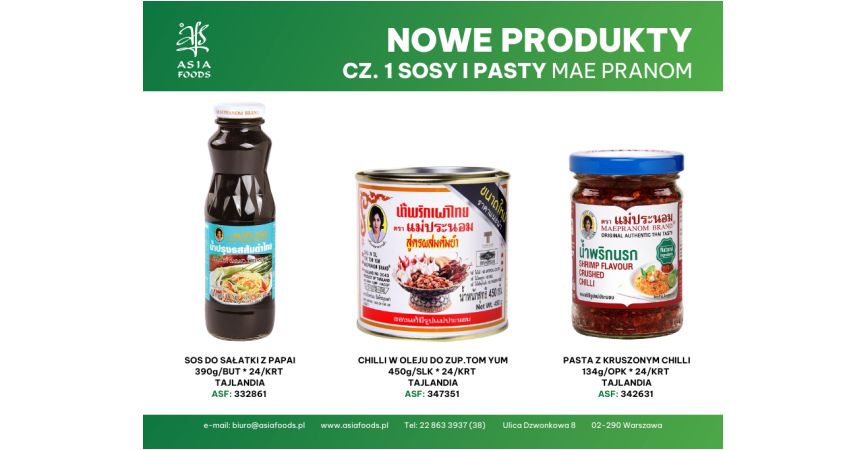 NOWE PRODUKTY: SOSY I PASTY MAEPRANOM