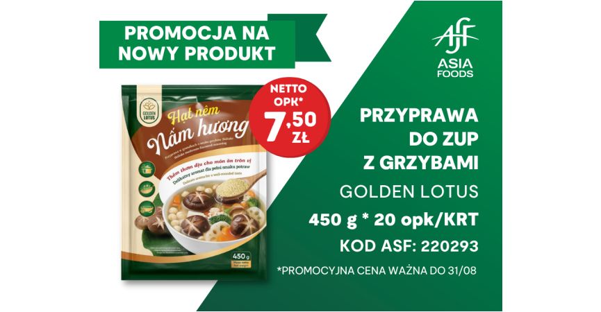 NOWY PRODUKT: PRZYPRAWA DO ZUP Z GRZYBAMI GOLDEN LOTUS