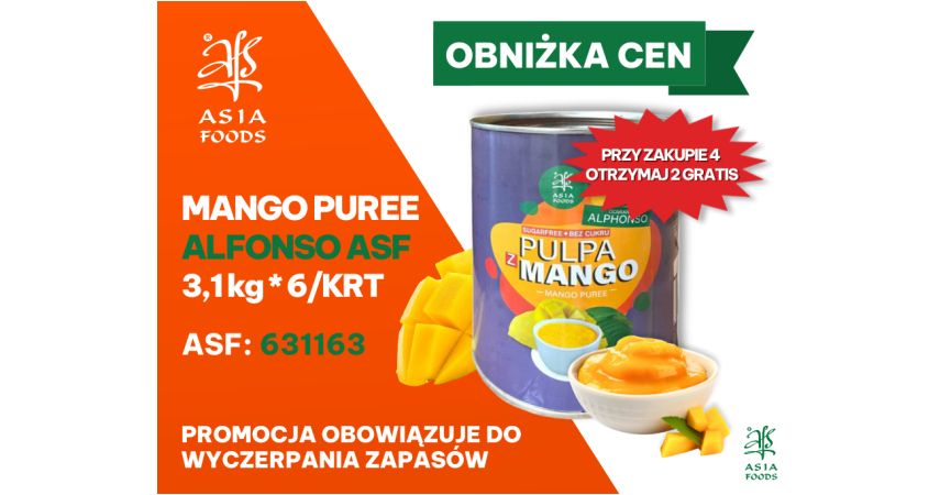 OBNIŻKA CEN: MANGO PUREE ALFONSO ASF 3,1KG