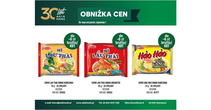 OBNIŻKA CEN: WIETNAMSKIE ZUPKI BŁYSKAWICZE