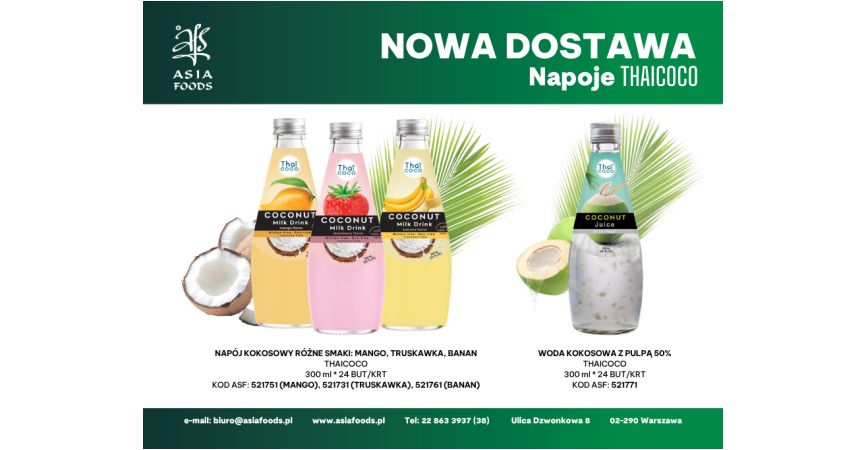 NOWA DOSTAWA: NAPOJE THAICOCO