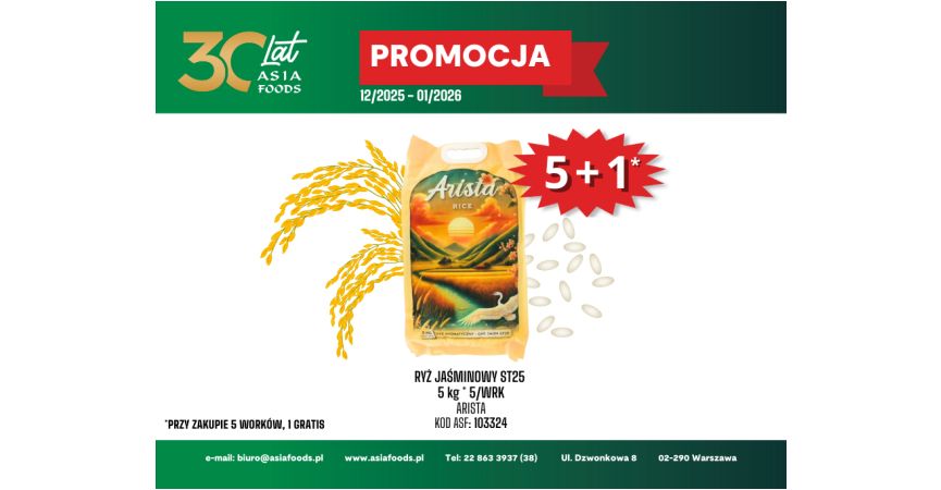PROMOCJA DO KOŃCA 01/2026: RYŻ JAŚMINOWY ARISTA
