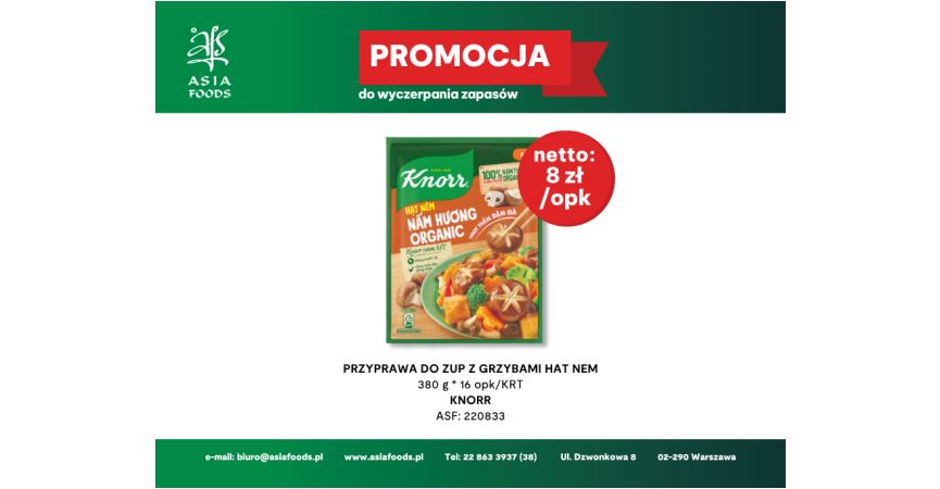 PROMOCJA: PRZYPRAWA DO ZUP Z GRZYBAMI HAT NEM 380G