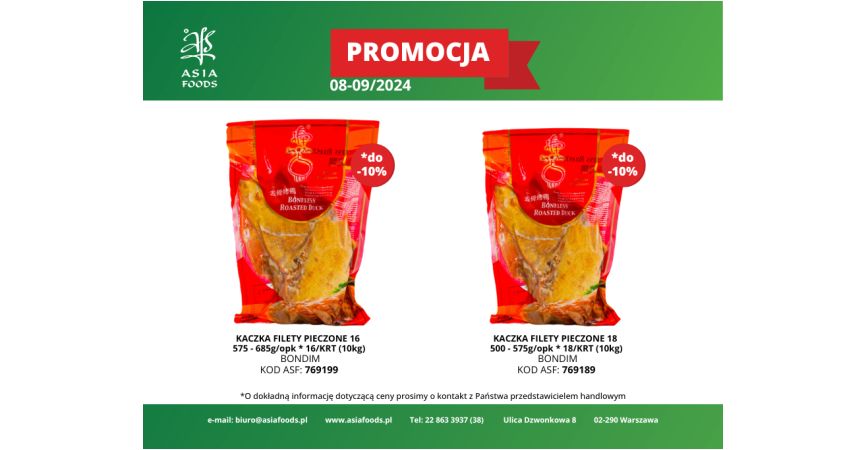 PROMOCJA NA 08-09/2025: KACZKA FILETY PIECZONE