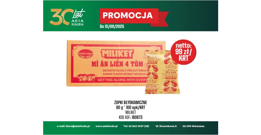 PROMOCJA DO 15/09: ZUPKI BŁYSKAWICZNE MILIKET
