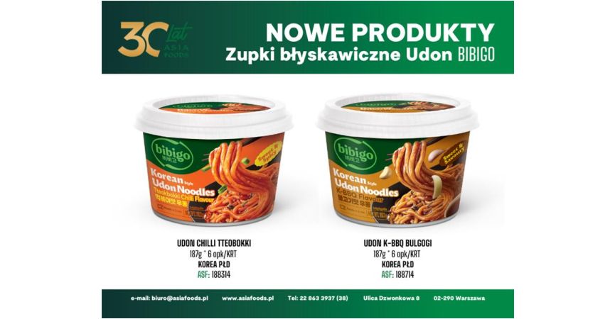 NOWE PRODUKTY: ZUPKI BŁYSKAWICZNE UDON BIBIGO