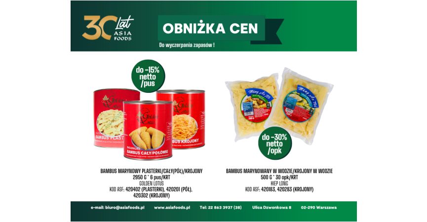 OBNIŻKA CEN: BAMBUS MARYNOWANY