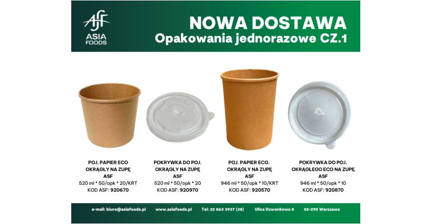 NOWA DOSTAWA: OPAKOWANIA JEDNORAZOWE CZ.1