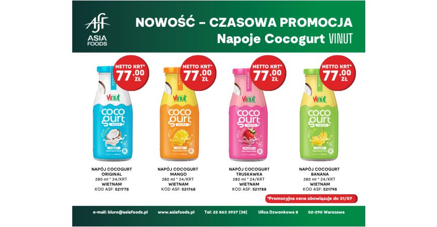 NOWE PRODUKTY: NAPOJE COCOGURT VINUT